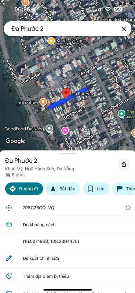 Bán lô đất mt sạch đẹp đường đa phước 2  gđ1 sát sông thuộc kđt nam việt á. giá tốt