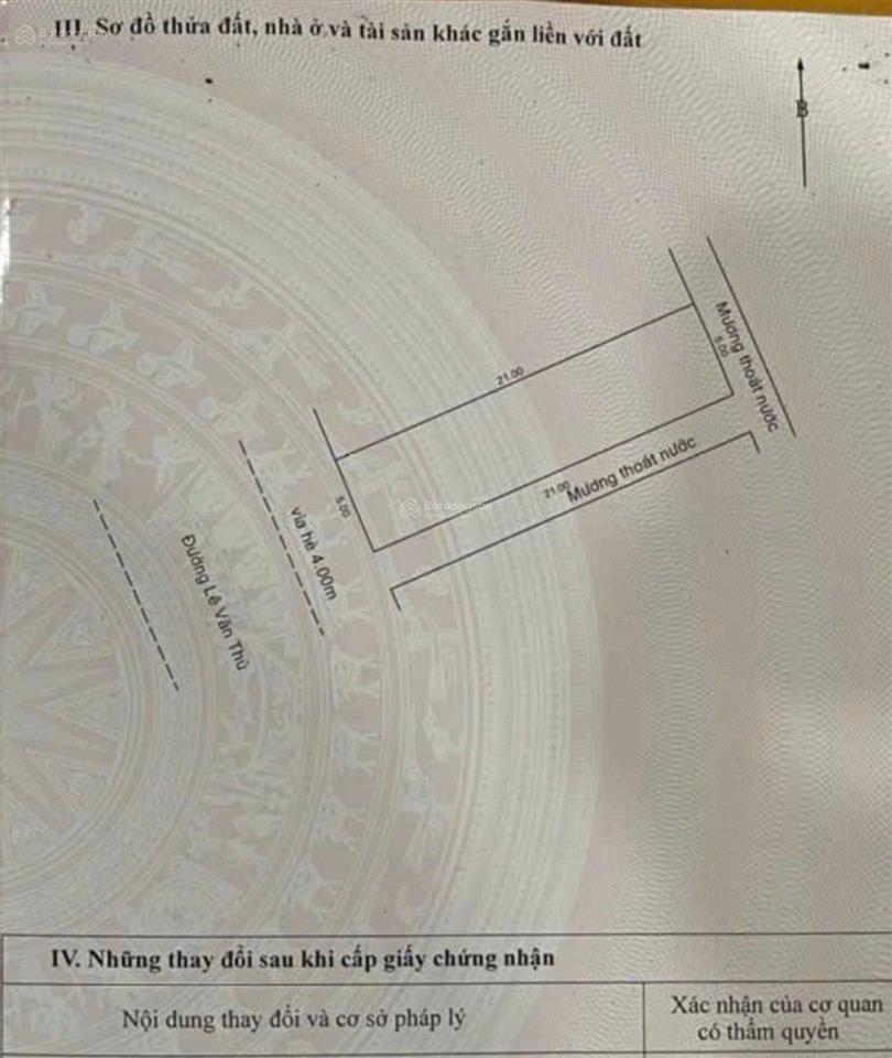 Bán lô kẹp cống đường lê văn thủ  nam việt á  hướng tây nam