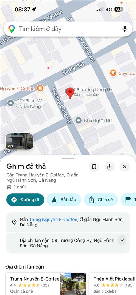 Chào bán lô đất trương công hy  nam việt á  gđ 1 gần sông