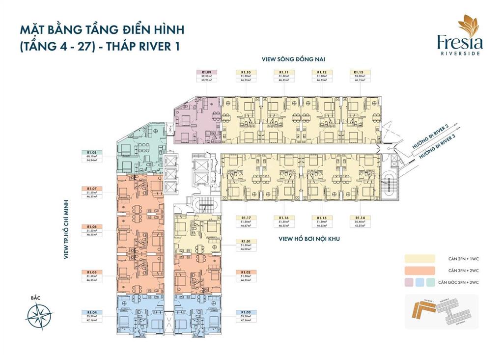 2pn 1wc 51,5m 2,079 tỷ căn hộ fresia biên hòa ck 4%, vay 75%, tt 25% nhận nhà, gần aeon mall, metro
