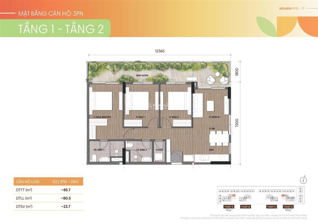 1pn 1wc 38,8 m2 1,5tỷ ch solaria rise waterpoint, ck 12%, 10% ký hđmb, 30% nhận nhà, miễn lãi 15 th