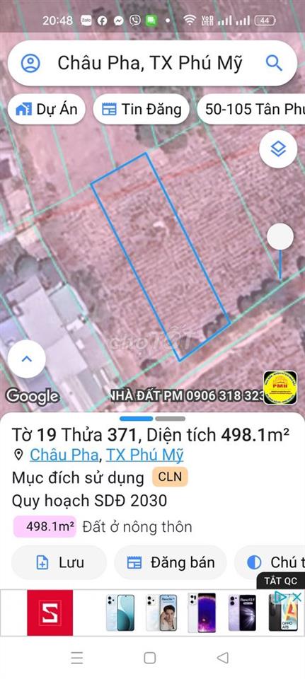 BÁN ĐẤT KDC HIỆN HỮU CHÂU PHA PHÚ MỸ