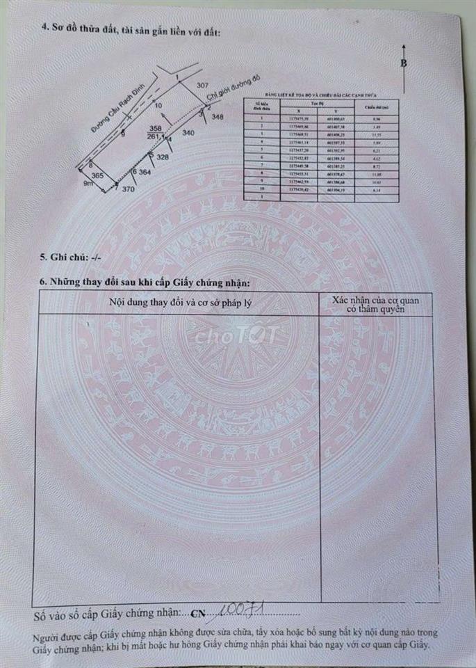 Bán đất mặt tiền đường Cầu Rạch Đình