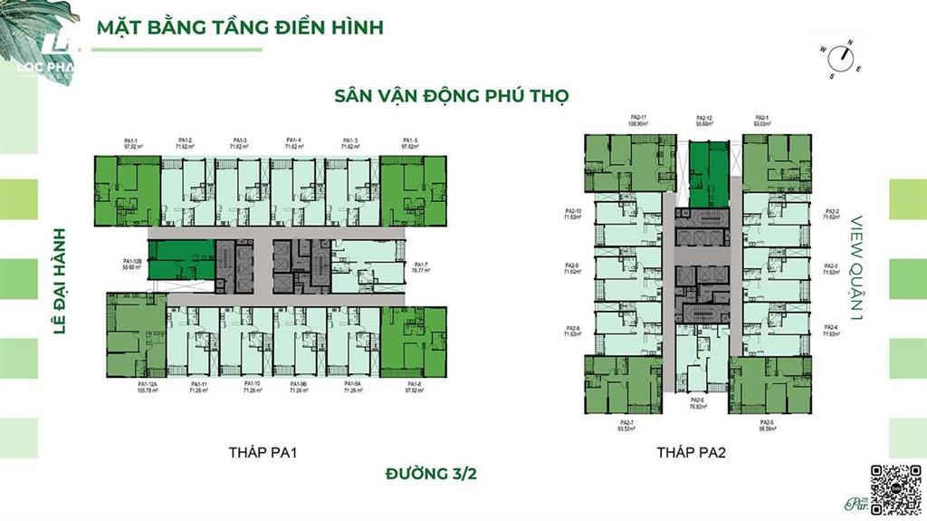 Căn hộ 2pn the park avenue tầng cao view sân vận đồng phú thọ siêu đẹp