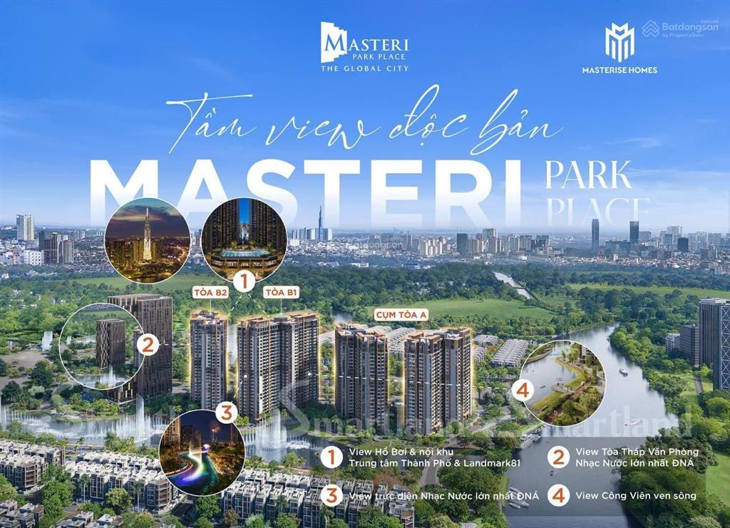 Căn hộ cao cấp masteri park place, 1pn đến 4pn, giỏ hàng độc quyền nhiều căn đẹp view sông