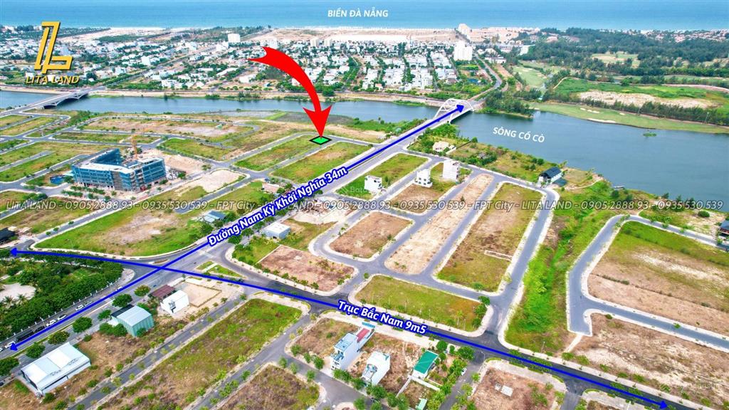 Bán lô góc vị trí vàng view sông cổ cò hiếm có tại khu đô thị fpt city đà nẵng