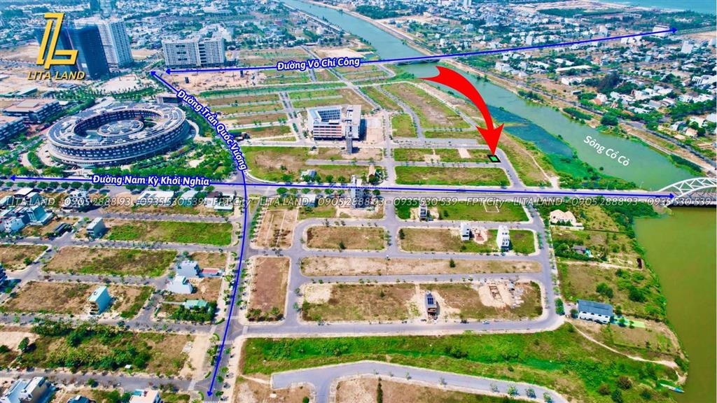 Bán lô góc vị trí vàng view sông cổ cò hiếm có tại khu đô thị fpt city đà nẵng