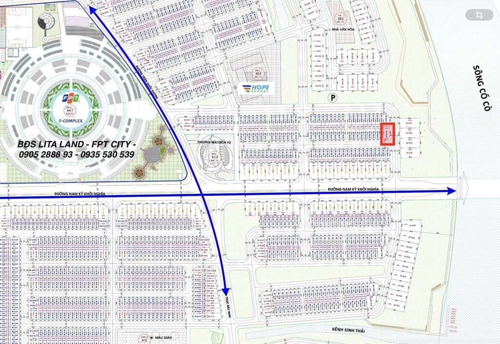 Bán lô góc vị trí vàng view sông cổ cò hiếm có tại khu đô thị fpt city đà nẵng