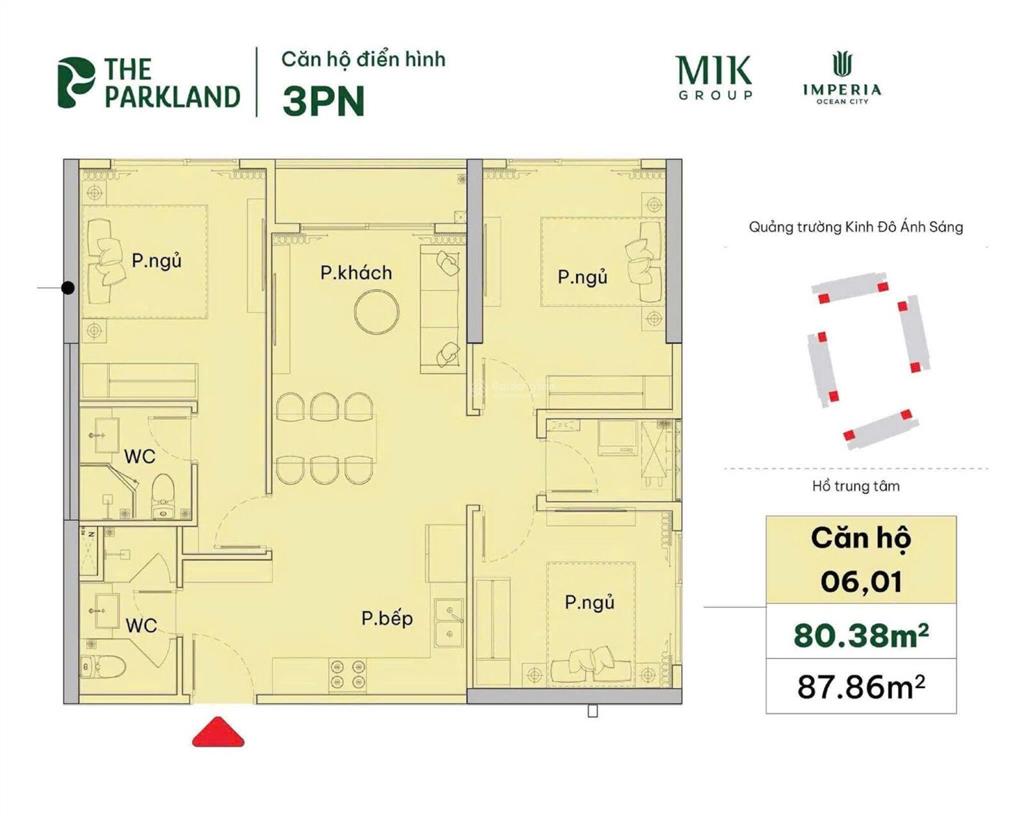 Bán căn góc 3pn 80m2 the parlank giá 4.256 tỷ vay 0% đến khi nhận nhà ck 14.5% quà 199tr 0964 364 ***