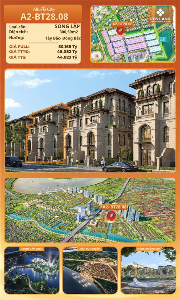 Alluvia bán nhanh liền kề sát hồ 300m2 44 tỷ dự án alluvia city văn giang