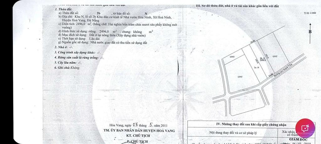 Bán đất tại khu biệt thự nhà v, xã hòa ninh, bà nà đà nẵng, 65 tỷ, 10000 m2 đẹp, nhiều tiện ích