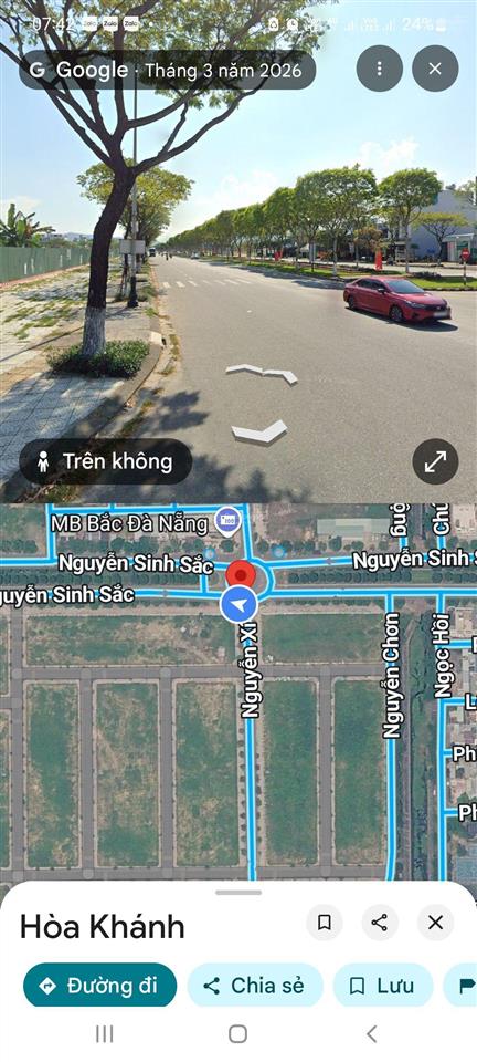 Bán đất mặt tiền nguyễn sinh sắc, hòa khánh, đà nẵng, 7mx20m, đông nam, gần biển.