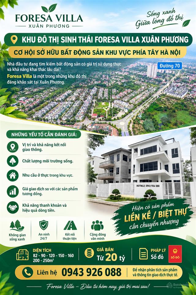 Bán nhà liền kề biệt thự xuân phương giá rẻ