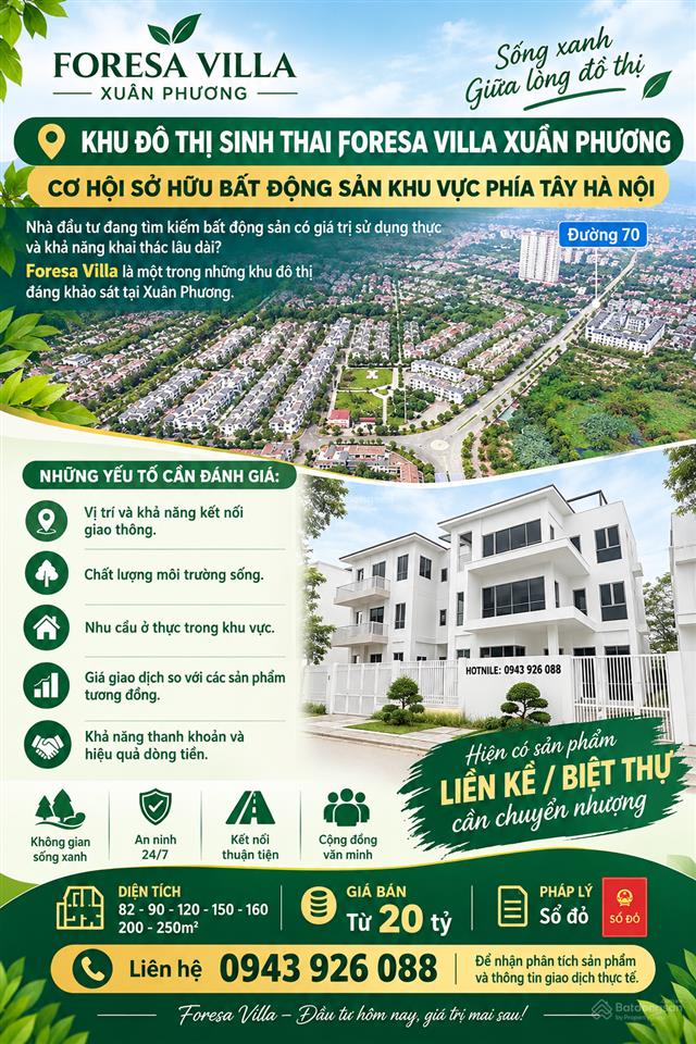 Bán nhà liền kề biệt thự xuân phương giá rẻ