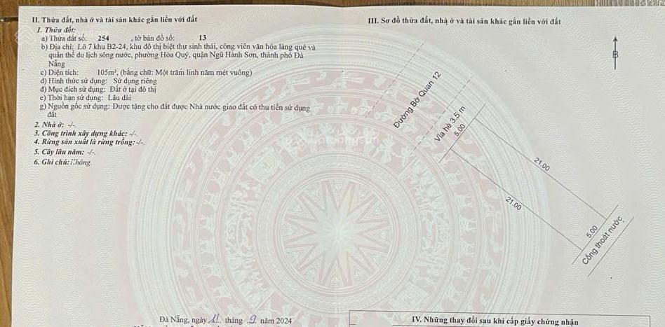 Bán đất nam hoà xuân đường bờ quan 12 b2.24 lô x sạch giá 6ty650.  0932 558 ***