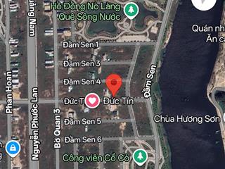 Bán đất đầm sen nam hòa xuân đường thông đức tín 122,4m2 b2.130 lô 4x giá 5tỷ850.  0932 558 ***