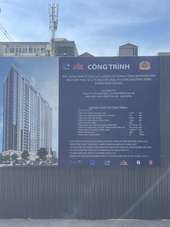 Bán kiot khối đế lô góc toà cán bộ chiến sĩ ở 275 nguyễn trãi, diện tích 117m2