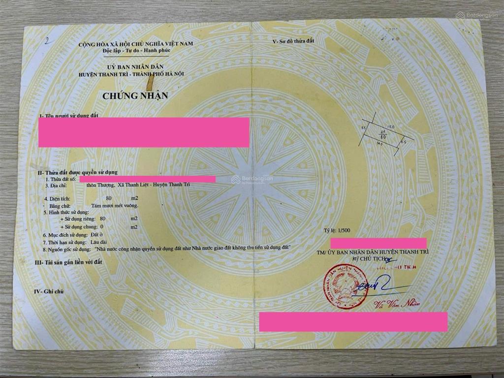 Chính chủ bán nhà riêng 2 tầng, mặt phố kim giang, phường thanh liệt, thuận tiện kinh doanh. sđcc