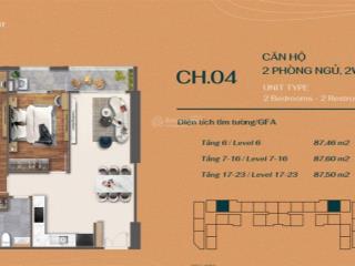 Bán căn hộ 2pn, 2wc  87 m2 view đông nam  full nội thất , giá 4,75 tỷ,  vung tau centre point,