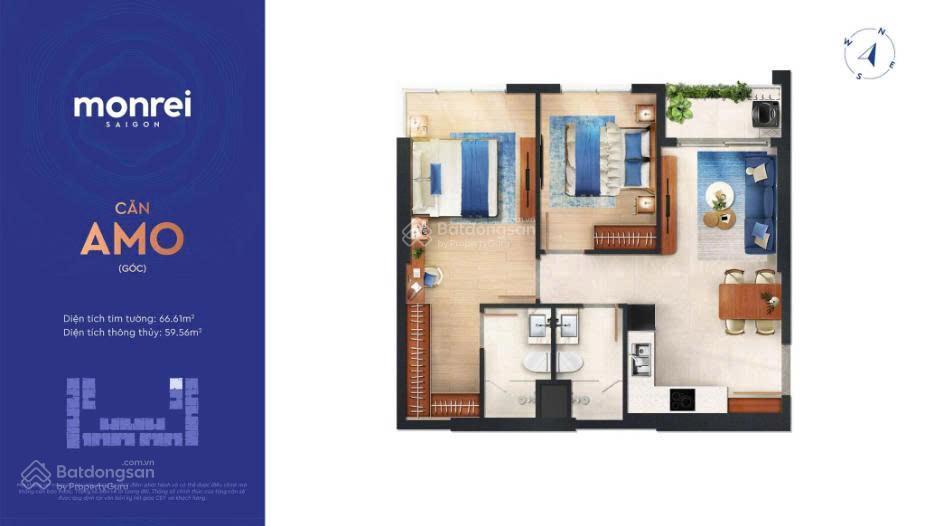 Suất ngoại giao monrei saigon  căn 2pn giá tốt thanh toán 15% nhận nhà