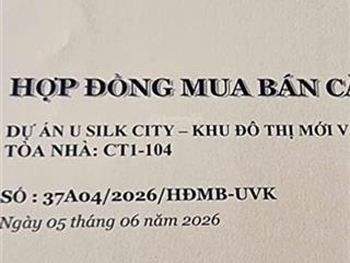 Chính chủ bán chung cư usilk city văn khê tòa ct1  104 giá 43 triệu/m2,  hải 0914 866 ***