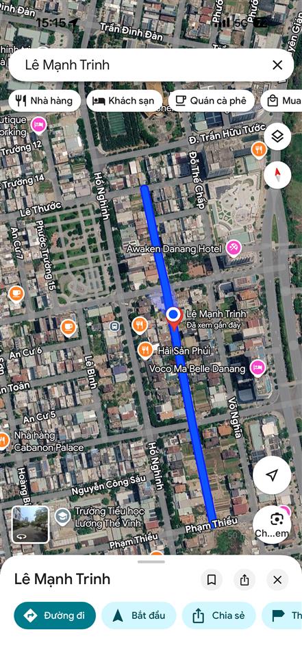 Lô đất mặt tiền lê mạnh trinh 292,5m2 sát biển mỹ khê sơn trà đà nẵng