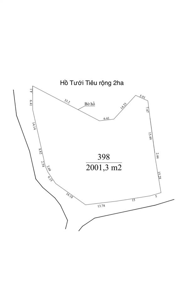Bán 1000m2 phù hợp xây nhà vườn nghỉ dưỡng. khuôn viên đất hai mặt tiền + một mặt bám hồ 2ha