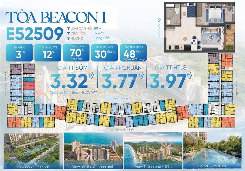 Căn đẹp nhất tòa beacon 1 chiết khấu giá đang cực tốt cho nhà đầu tư nhanh tay