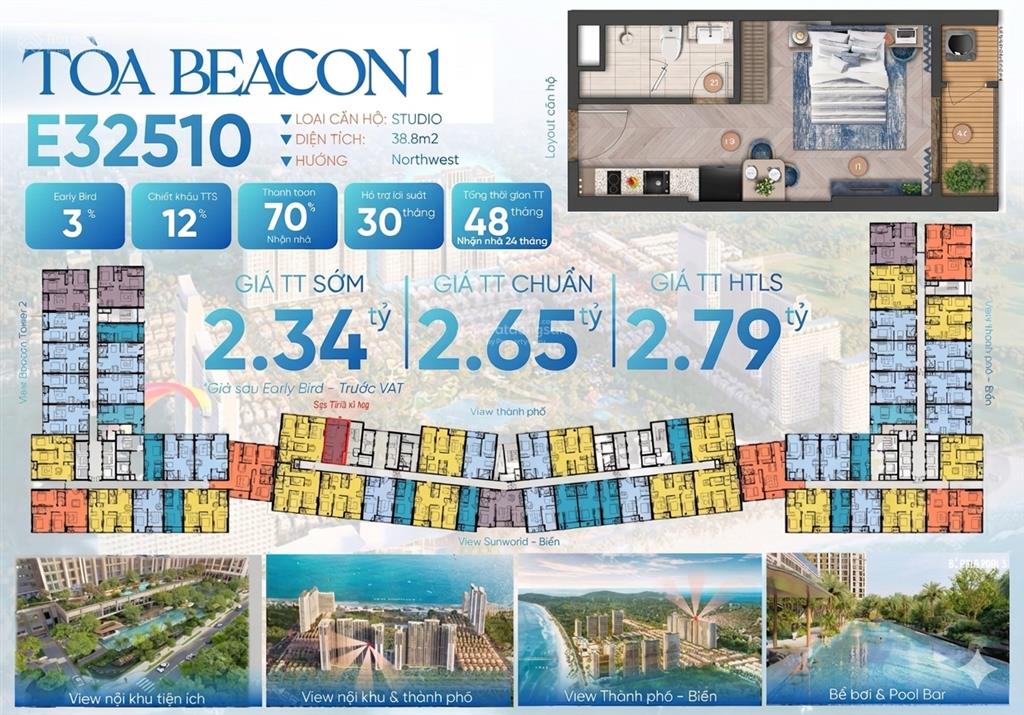 Căn đẹp nhất tòa beacon 1 chiết khấu giá đang cực tốt cho nhà đầu tư nhanh tay