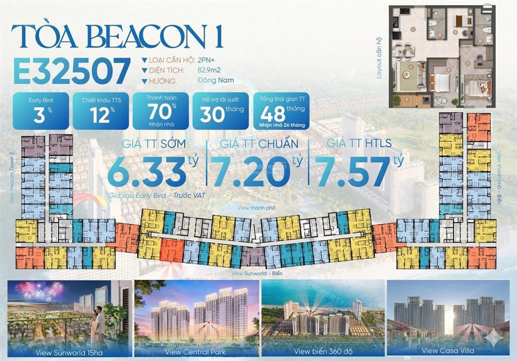 Căn đẹp nhất tòa beacon 1 chiết khấu giá đang cực tốt cho nhà đầu tư nhanh tay