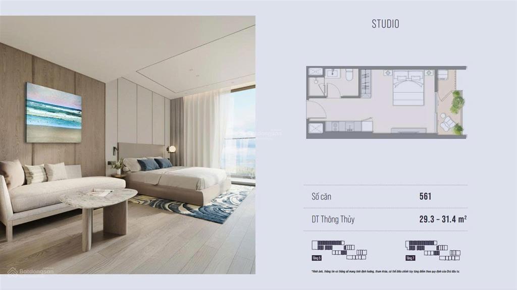 Bán căn ngoại giao căn studio tầng 27 hướng đông nam view chính biển giá chỉ 2 tỷ