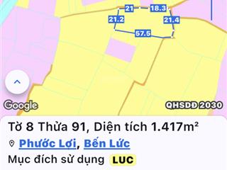 1470m2 đất lúa, cách đường 835a  800m, xã mỹ yên, tây ninh, 2,1 tỷ