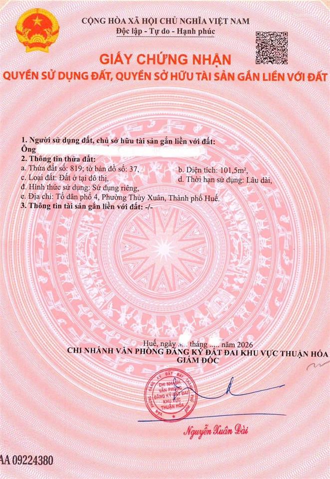 Đất đẹp kiệt 106 minh mạng, giá rẻ an cư