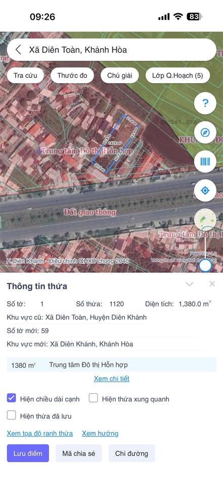 Đất 1.249m diên khánh, khánh hòa | sát đường võ nguyên giáp | 3 mặt tiền đường
