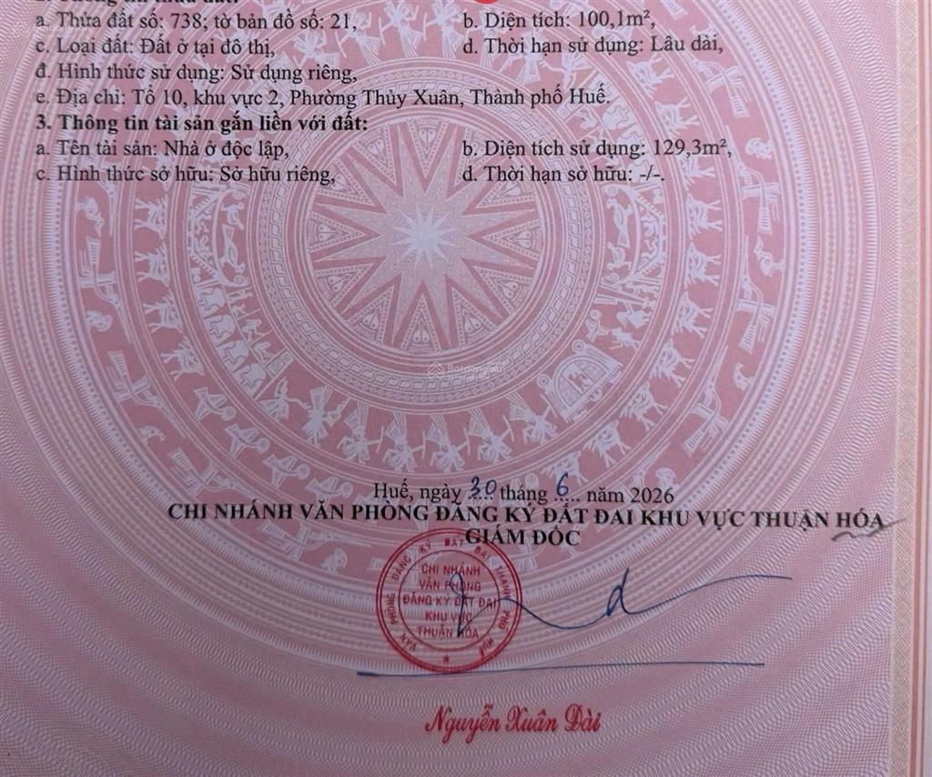 Bán nhà 2 tầng kiệt lê ngô cát thủy xuân, tp huế