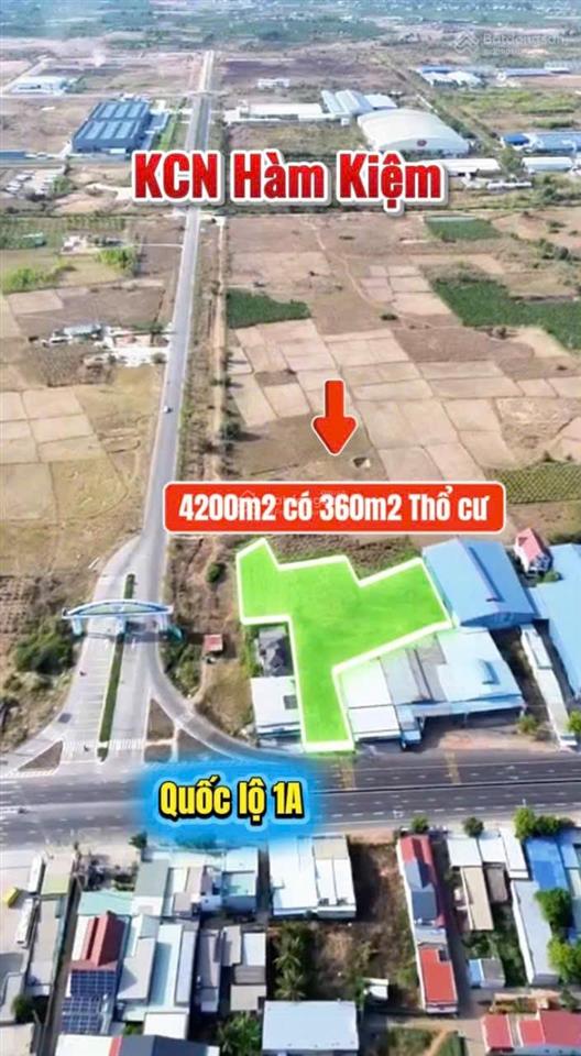 Bán đất mặt tiền quốc lộ 1a xã hàm kiệm htn 1tr600k/m2