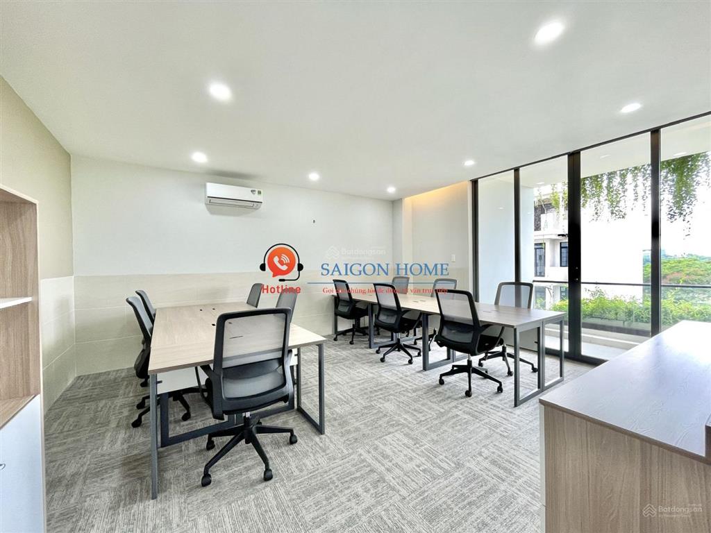 Cho thuê nguyên căn 10x20m, hầm 4 tầng  thang máy, máy lạnh đầy đủ, sẵn nội thất trung tâm quận 2
