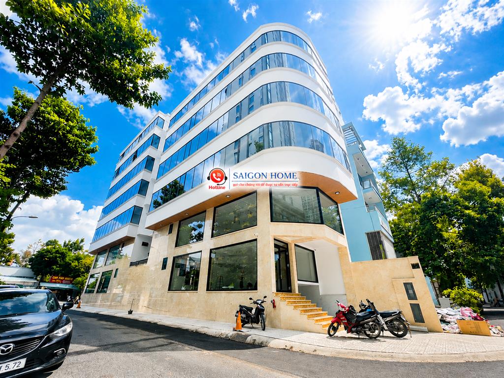 Cho thuê tòa văn phòng góc 2 mặt tiền hầm 6 tầng trung tâm quận 2