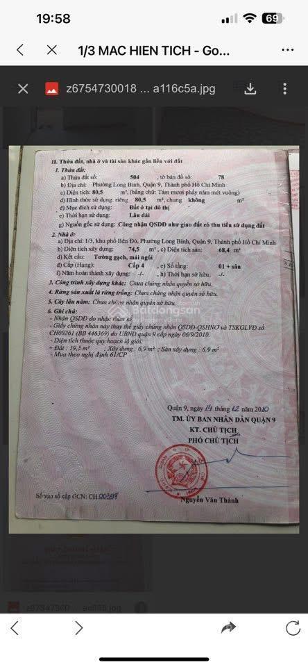 Bán nhà riêng, có 3 phòng trọ cho thuê tại mạc hiển tích, phường long bình, quận 9 cũ