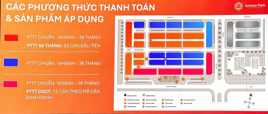 Em pkd cđt gamuda land  shophouse artisan park 2 mặt tiền  ưu đãi 15%  trả chậm 5 năm