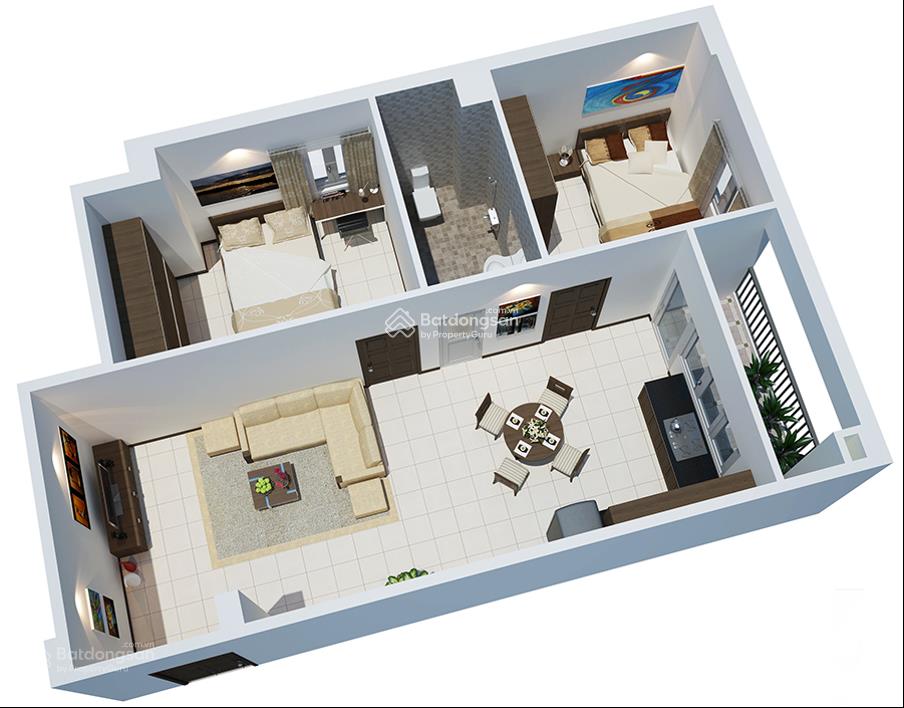Chính chủ bán căn góc 2pn bamboo garden quốc oai, 55.7m², full nội thất, giá 2.85 tỷ vào ở luôn