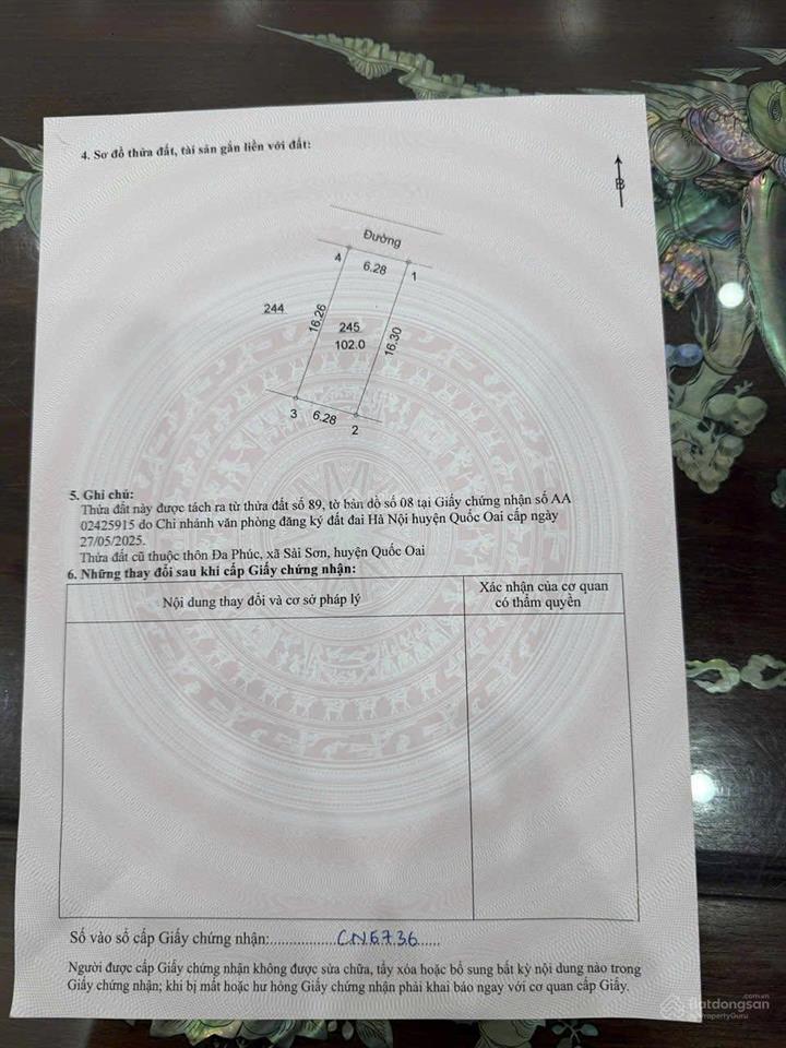 Bán đất phúc đức, sài sơn, quốc oai. diện tích 102m2, trục chính, kinh doanh, ngõ ô tô chạy thông