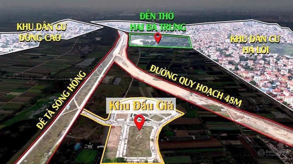 Đất đấu giá x1 đông cao, mê linh ngay gần cầu thượng cát giá chỉ 7xtr/m2