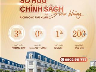 Chính sách vàng sở hữu thương phố richmond phú xuân