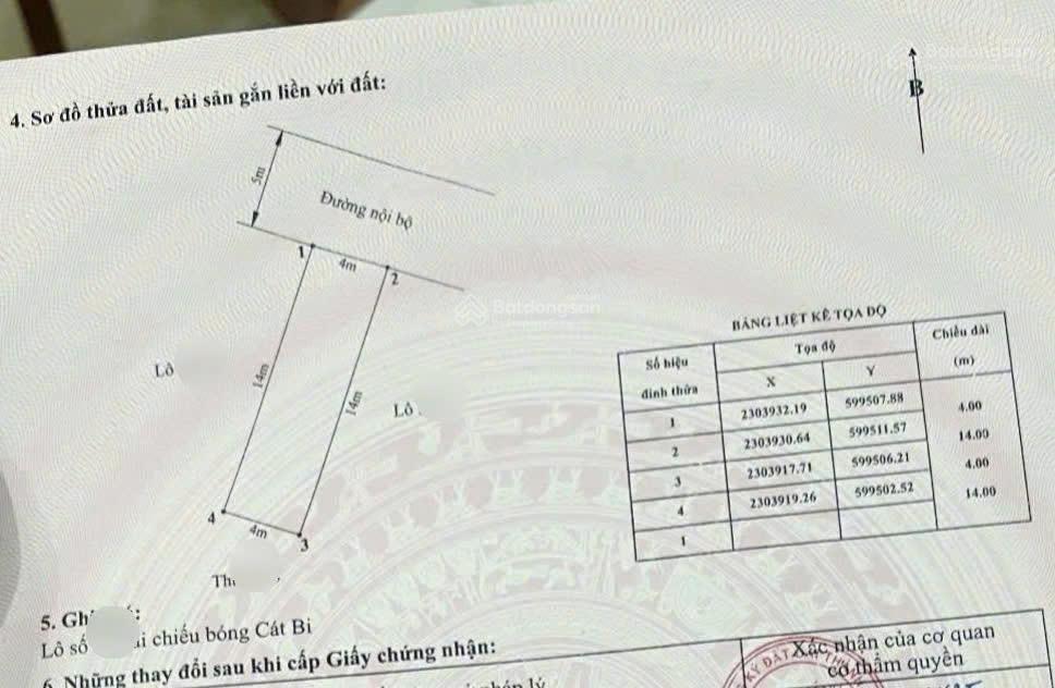 Chuyển nhượng siêu rẻ gấp đất phân lô sát cấp 3 lê quý đôn , cát bi 56m hướng đông bắc
