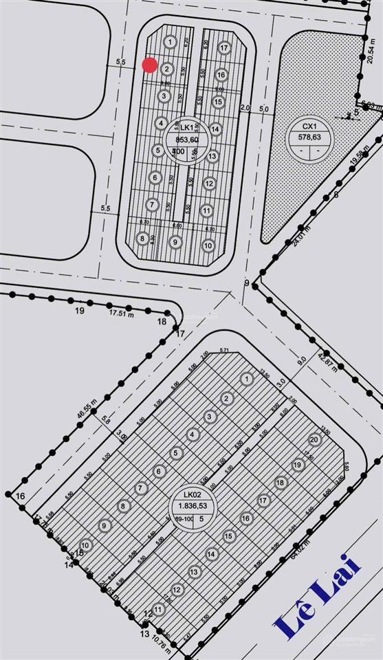 Cần tiền bán gấp lô đất đấu giá 47 lê lai  ngô quyền  hải phòng diện tích 49,5m dài 5m hướng tây