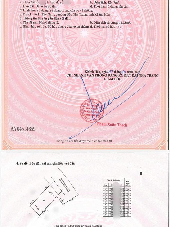 Bán nhà 3 tầng dương vân nga ngang 7m, 124,7m², qh 9m, gần chợ vĩnh hải, sổ hồng hoàn công