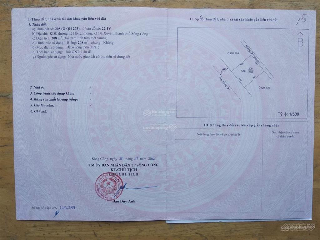 Bán biệt thự đẹp tại xã bá xuyên, sông công, thái nguyên, 3,5 tỷ, 208m2