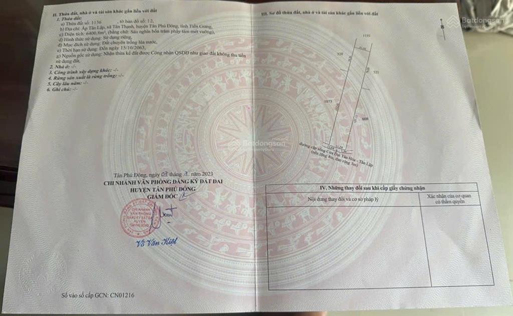 Đất ven sông mekong 379 triệu/1.000m2, bán trọn 6.969m2 có 300m2 thổ cư