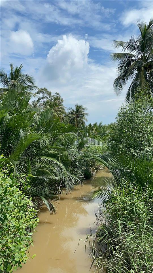 4.413m² đất giáp rạch 150m² thổ cư gần chợ rạch vách cù lao tân phú đông